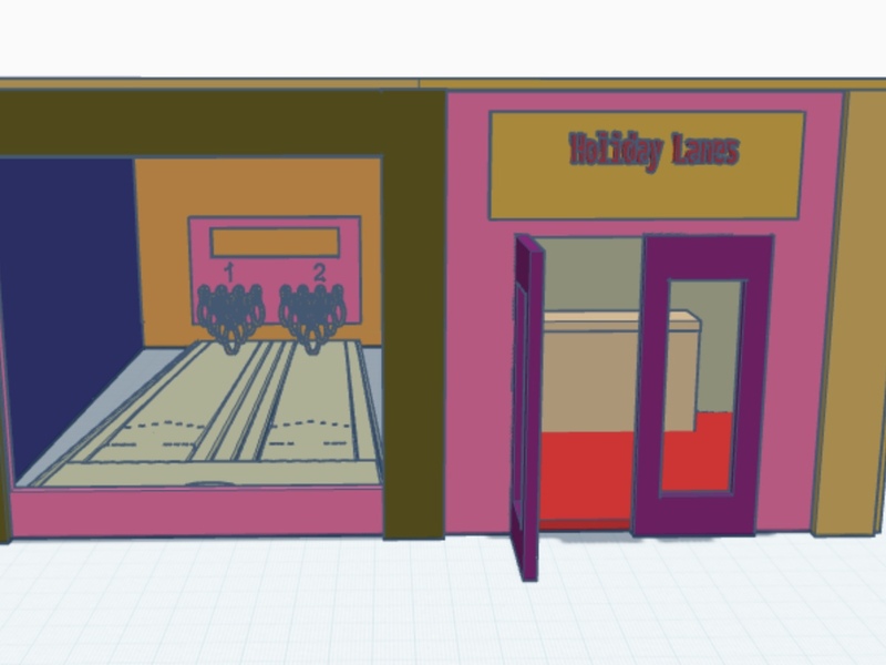 Bowling Alley 3D Rendering